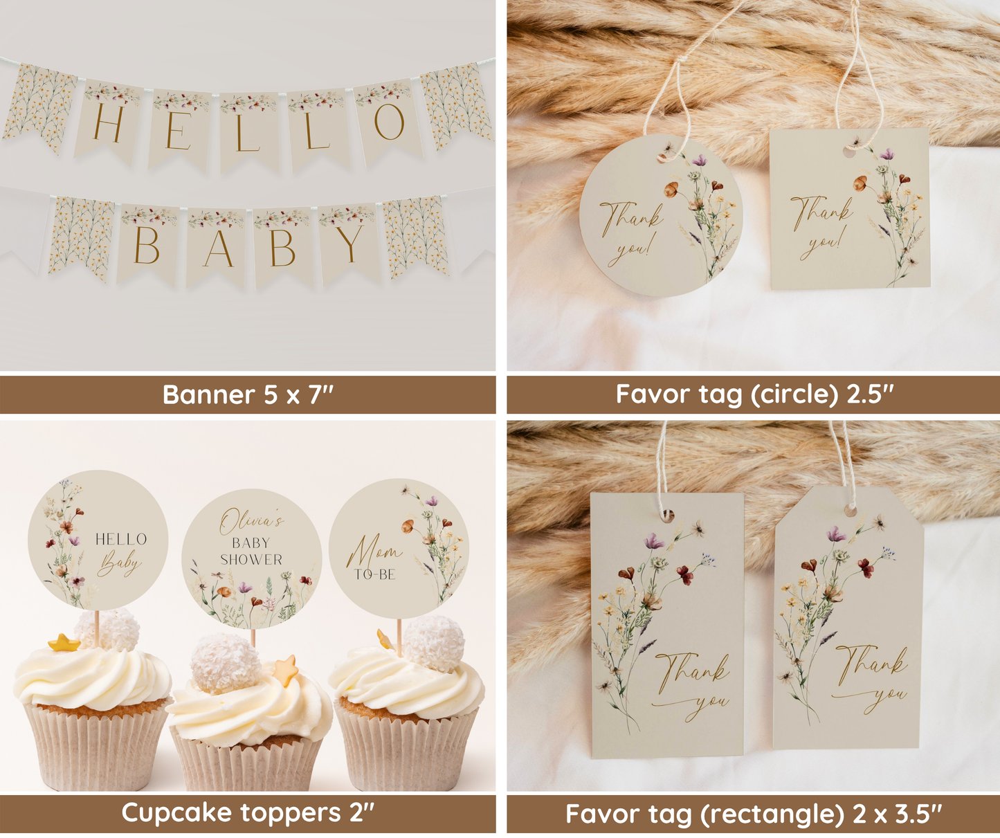 Fall in Love Baby Shower Bundle, Fall Wildflower Baby Shower Invitation & Games Bundle, Autumn Baby Sprinkle, Editable Template, Printable
