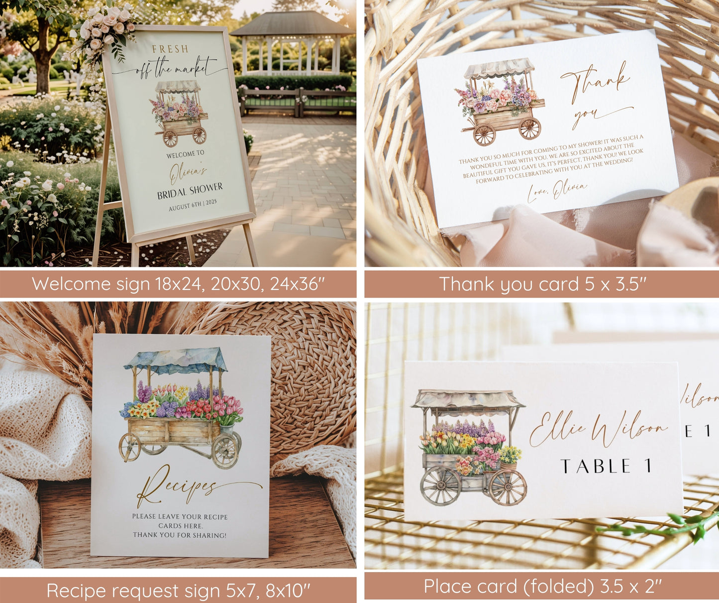 Off the Market Bridal Shower Bundle, Editable Farmer's Market Invite Template, She's Off the Market Flower Shop, Bridal Shower Printable