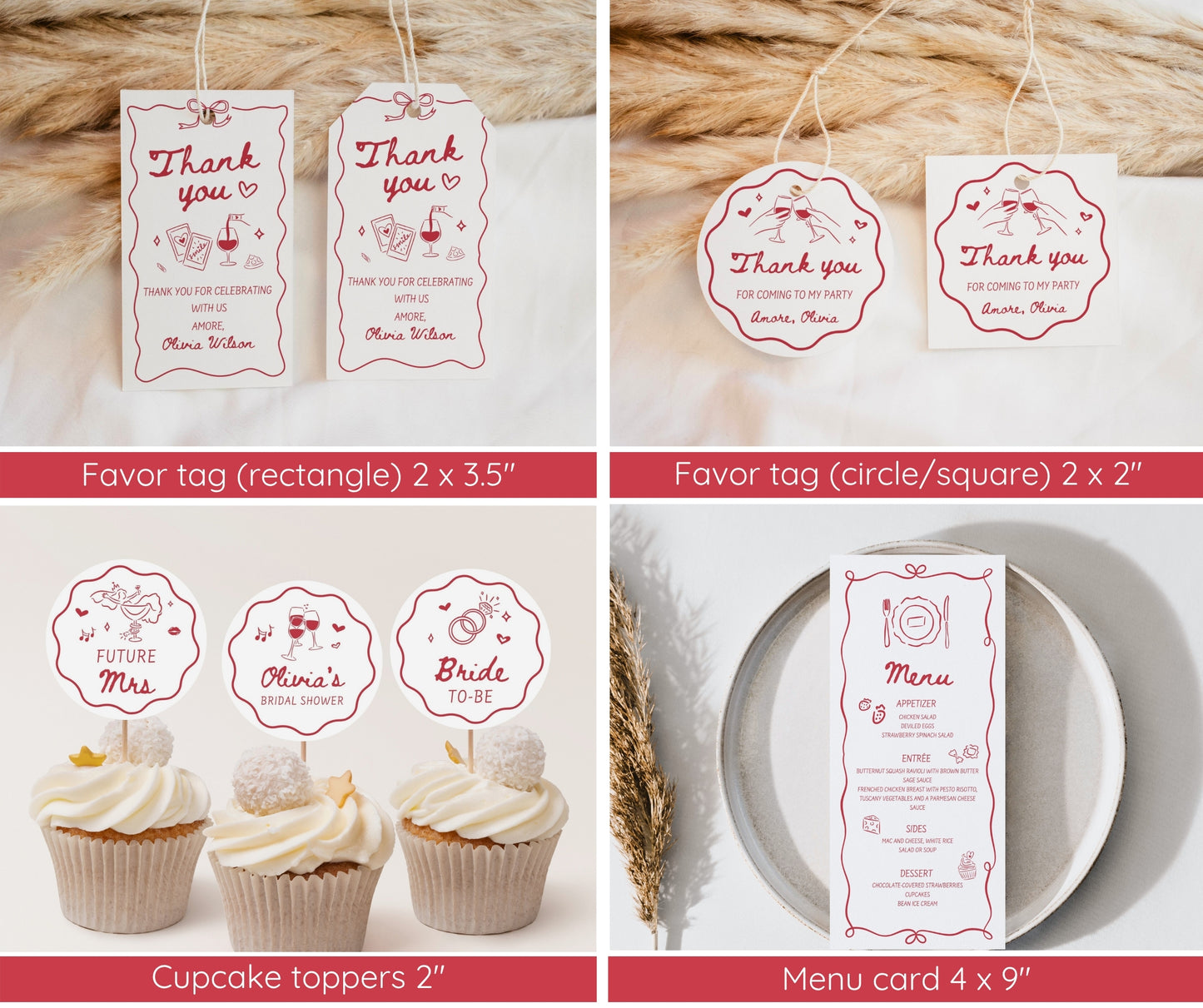 That’s Amore Bridal Shower Bundle Template | Italian Bridal Shower Invitation & Games | Editable Canva Download