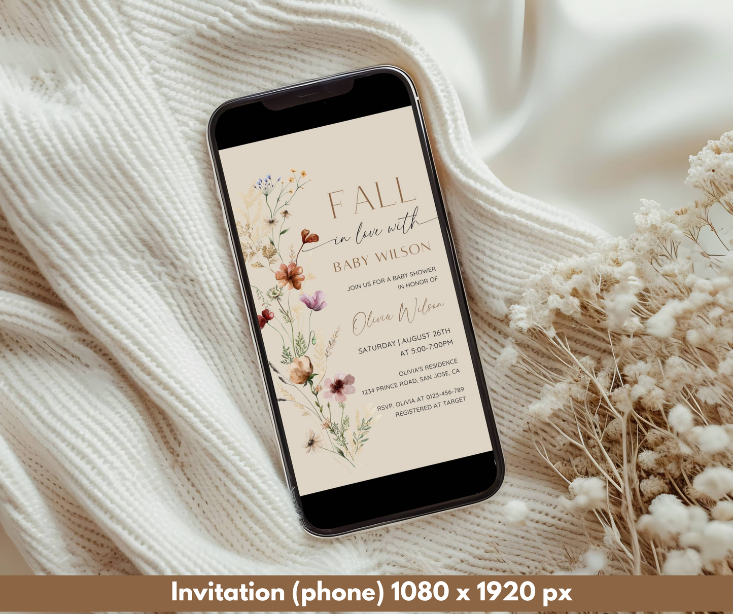 Fall in Love Baby Shower Bundle, Fall Wildflower Baby Shower Invitation & Games Bundle, Autumn Baby Sprinkle, Editable Template, Printable