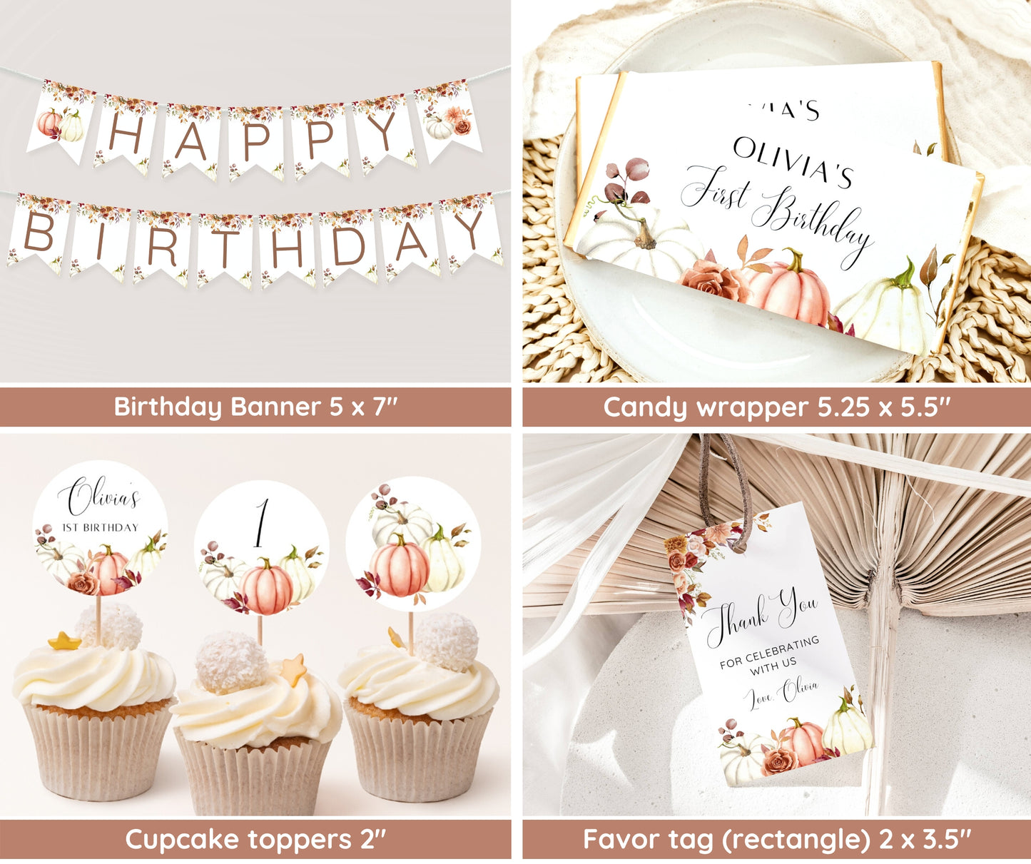 Little Pumpkin Birthday Invitation Bundle, Fall Birthday Invite, 1st Birthday Pumpkin Party, Photo Poster & Welcome Sign, Editable Template