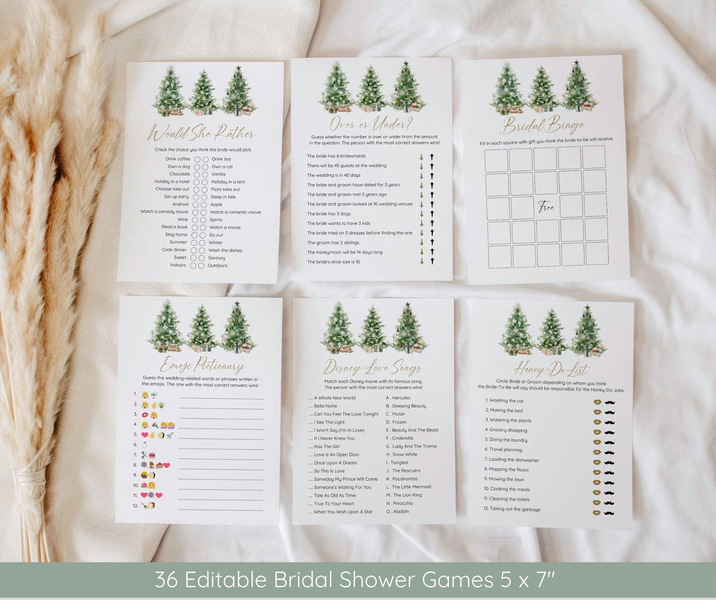 Christmas Bridal Shower Bundle, Tis The Season to Be Married, Winter Bridal Shower Invitation & Games, Holiday Wedding Shower Template