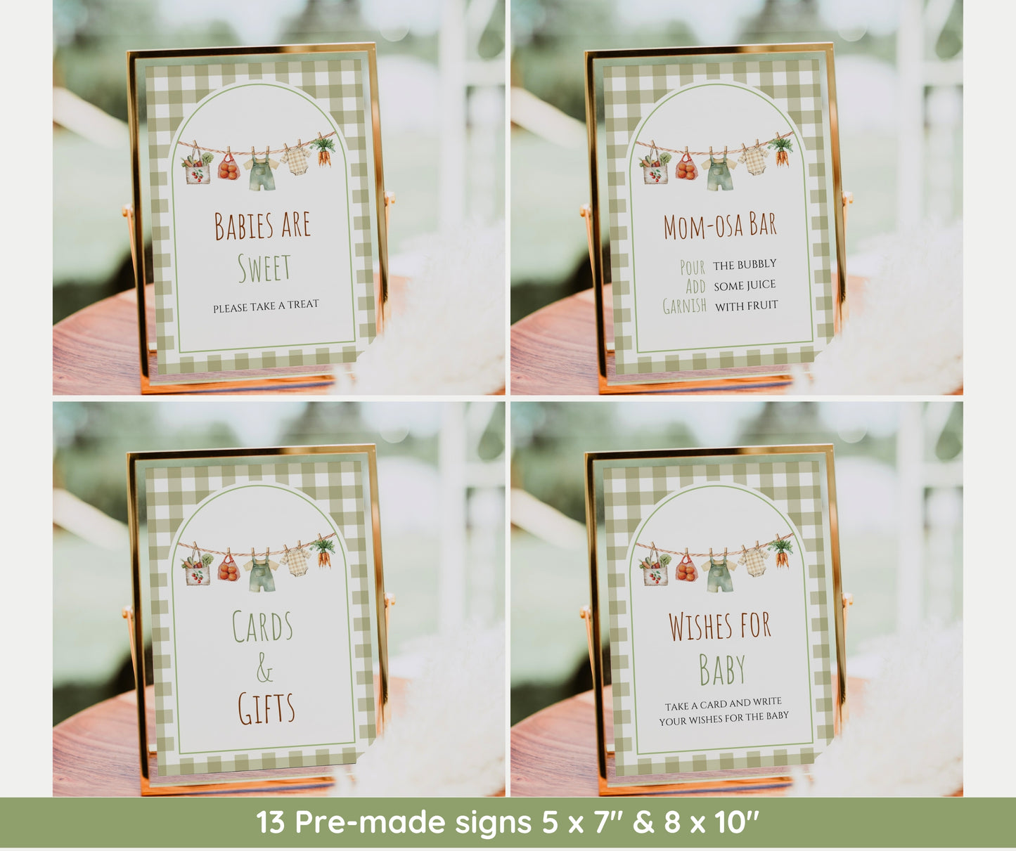 Locally Grown Baby Shower Bundle, Farmers Market Baby Shower Bundle, Locally Grown Baby Shower Invitation & Games, Editable Canva Template