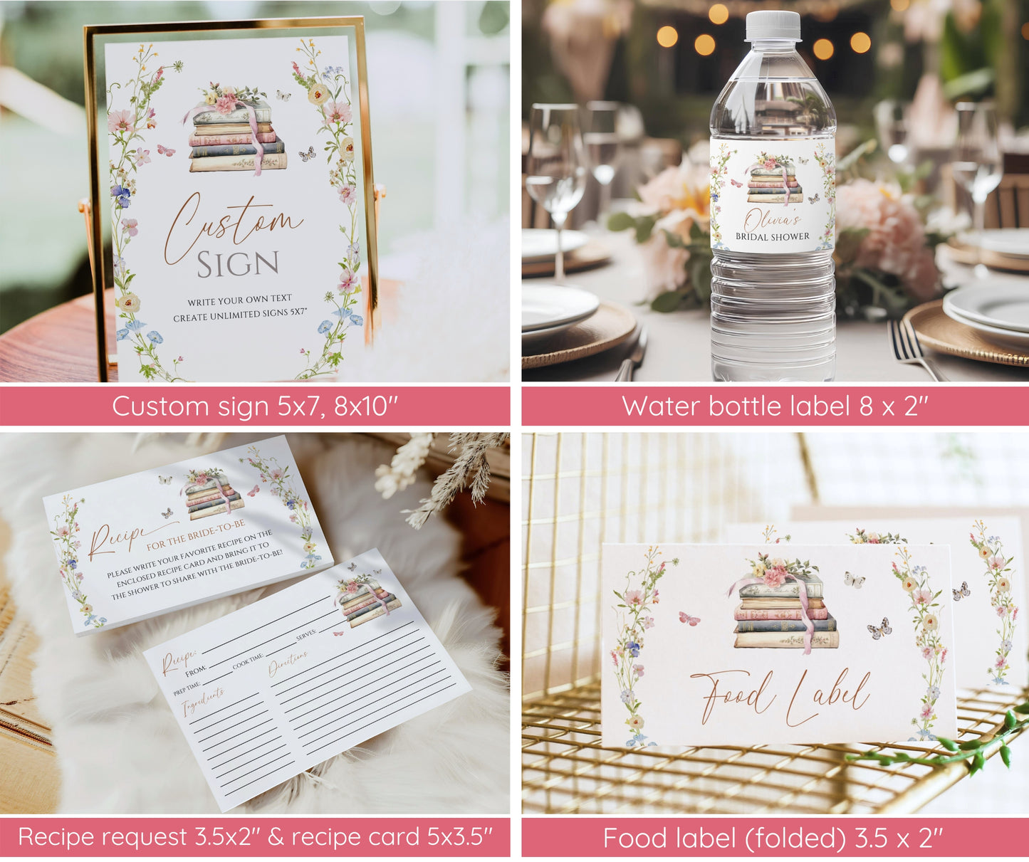 Storybook Bridal Shower Bundle, New Chapter Begins Bridal Shower Invitation & Games Bundle, Editable Canva Template (Digital Download)