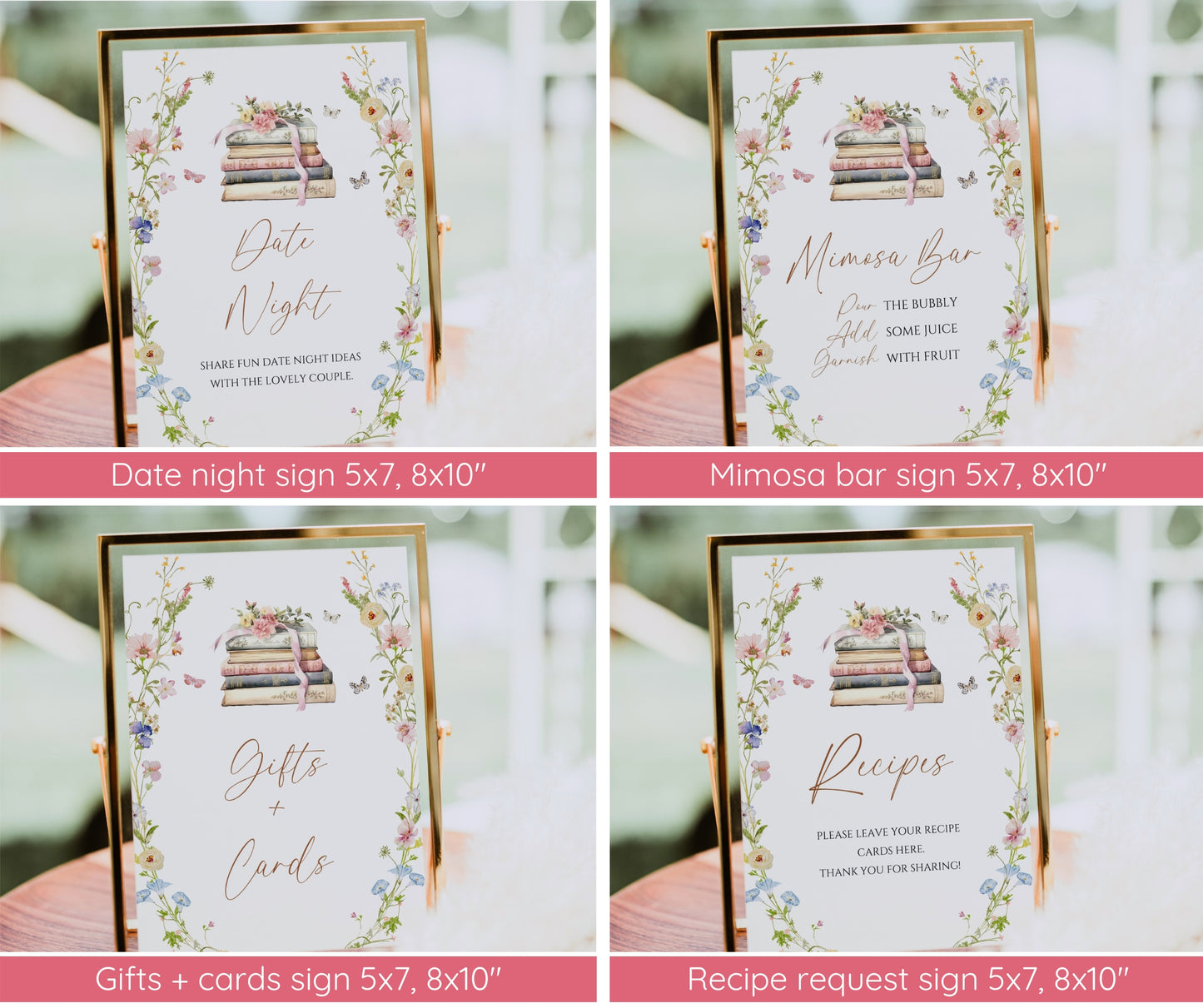 Storybook Bridal Shower Bundle, New Chapter Begins Bridal Shower Invitation & Games Bundle, Editable Canva Template (Digital Download)
