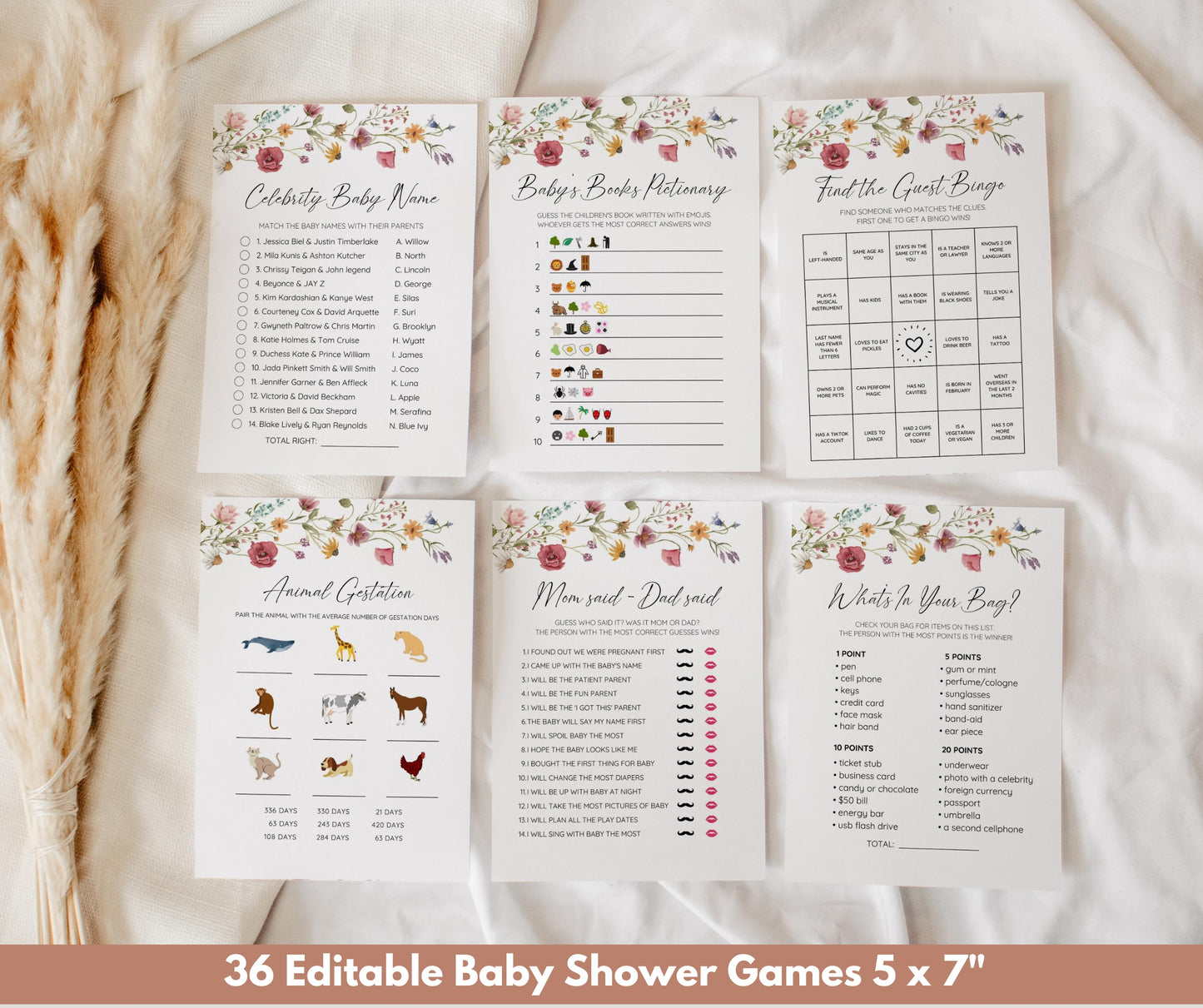 Baby in Bloom Baby Shower Invitation Bundle, Baby in Bloom Baby Sprinkle Invitation Set, Spring Flowers Wildflower Baby Shower, Editable