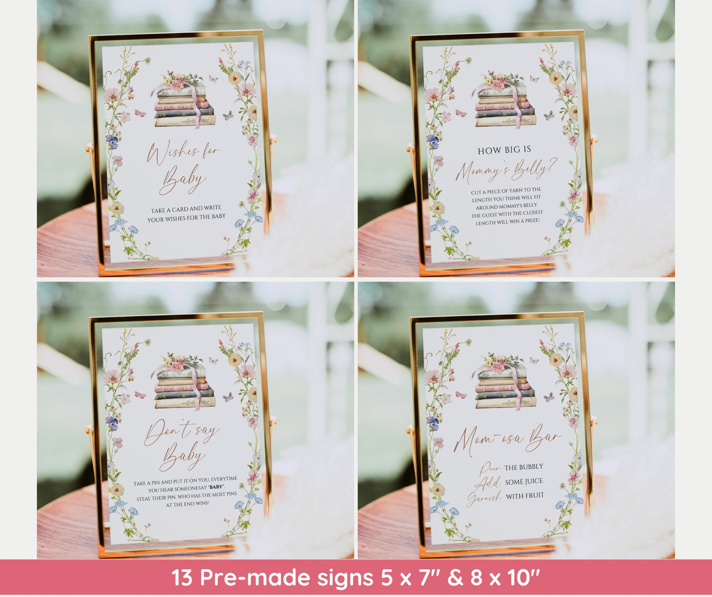 Storybook Baby Shower Bundle, New Chapter Begins Baby Shower Invitation & Games Bundle, Book Themed Baby Shower Decor, Editable Template
