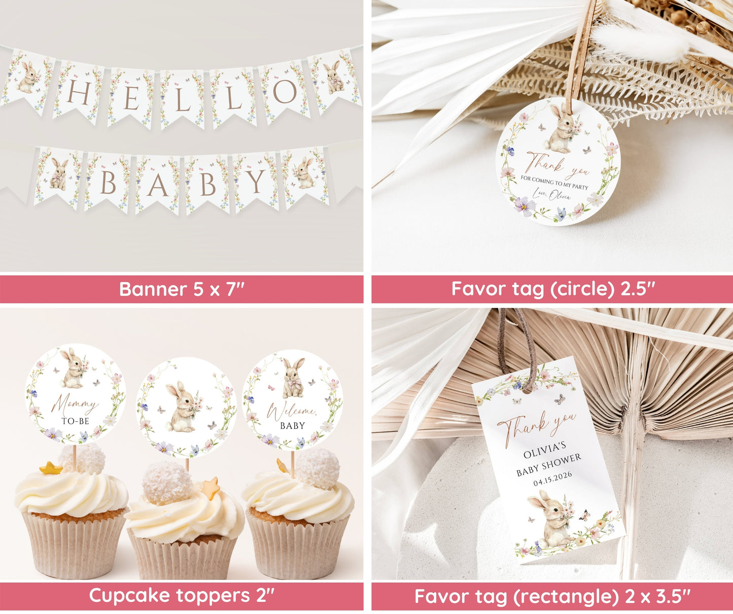 Some Bunny Baby Shower Bundle, Bunny Baby Shower Invitation Bundle, Rabbit Baby Shower Invite, Games, Welcome Sign, Decor, Editable Template