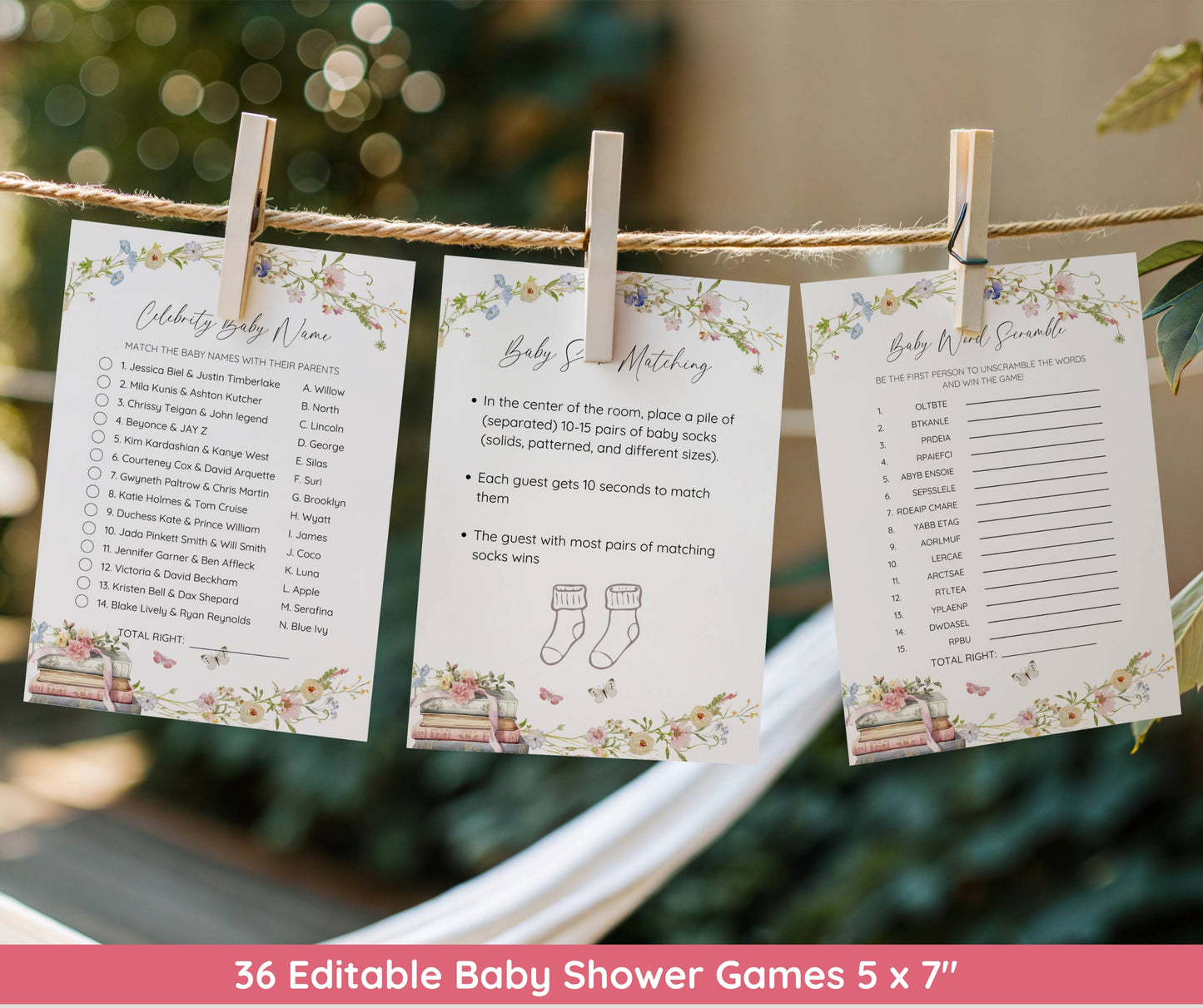 Storybook Baby Shower Bundle, New Chapter Begins Baby Shower Invitation & Games Bundle, Book Themed Baby Shower Decor, Editable Template