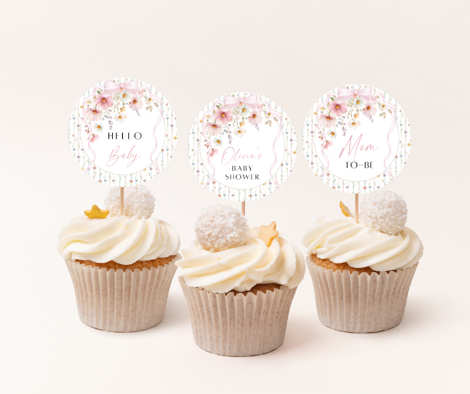 Wildflower Baby Shower Bundle, A Little Wildflower Is On The Way Invitation & Games, Floral Baby Sprinkle, Editable Canva Template Download