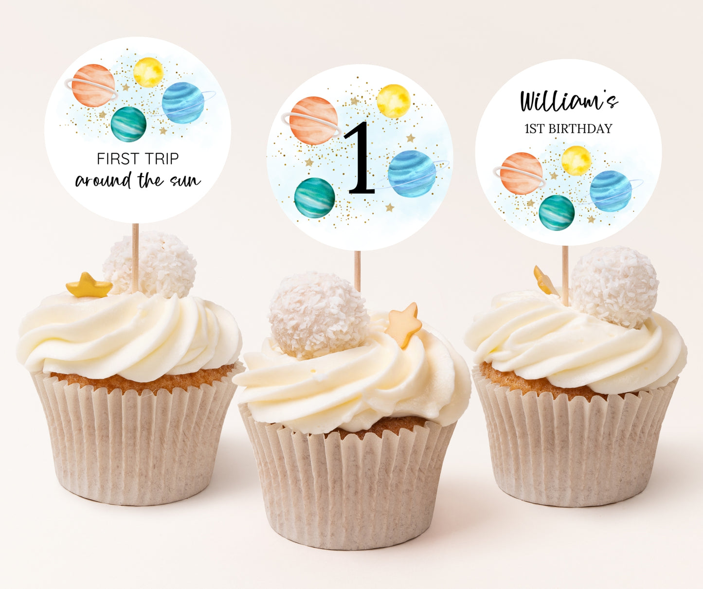First Trip Around The Sun Birthday Invitation Bundle, Editable Space Invitation 1st Birthday, Space Birthday Decoration, First Birthday Boy