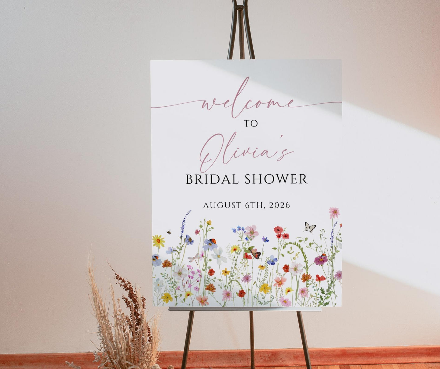 Love in Bloom Bridal Shower Invitation Bundle, Colorful Wildflower Wedding Shower Invite Template, Bridal Games Signs & Decor, Editable