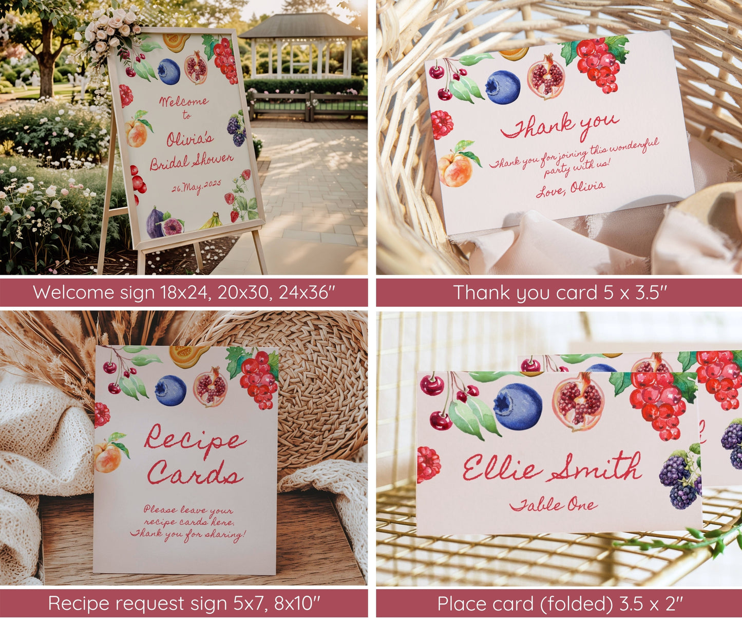 Fresh Off The Market Bridal Invitation Bundle, Farmer's Market Bridal Shower Invite Set, She's Off The Market, Editable Templates, Canva