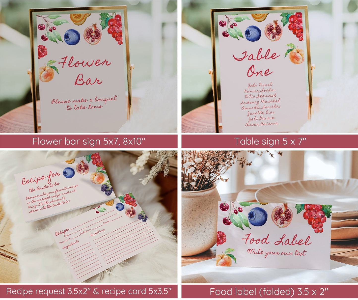 Fresh Off The Market Bridal Invitation Bundle, Farmer's Market Bridal Shower Invite Set, She's Off The Market, Editable Templates, Canva