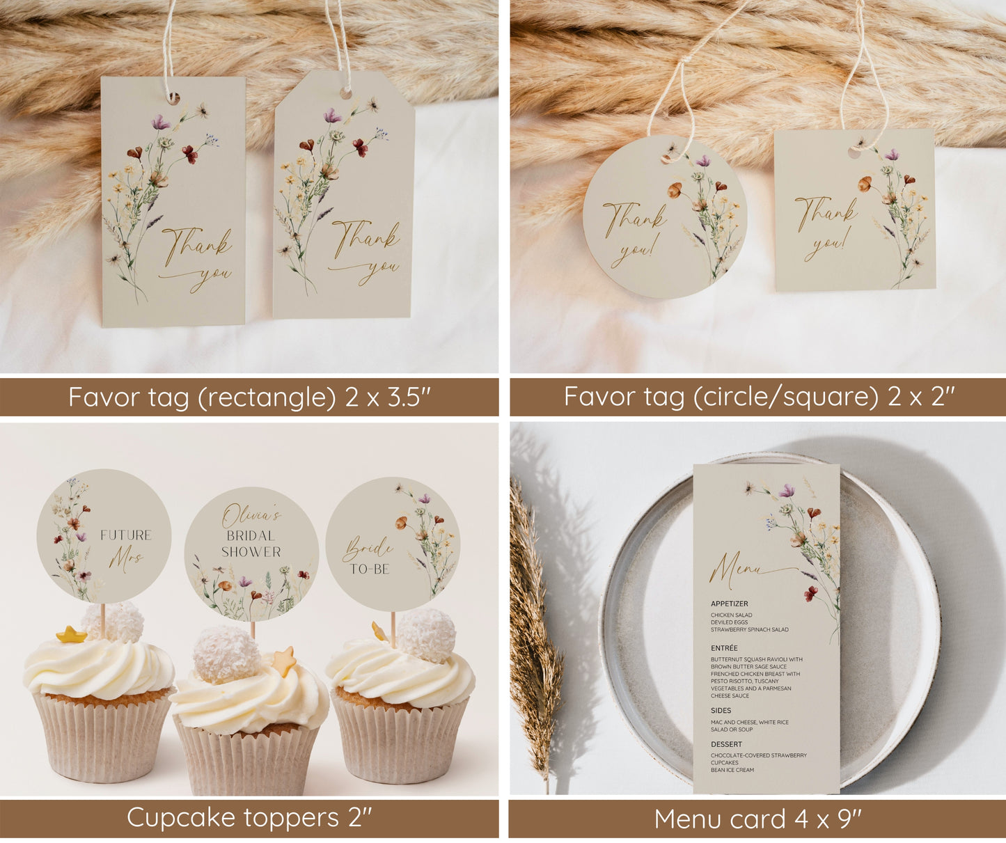 Fall in Love Bridal Shower Bundle, Autumn Wildflower Bridal Shower Invitation & Games Bundle, Boho Floral Wedding Shower, Editable Template