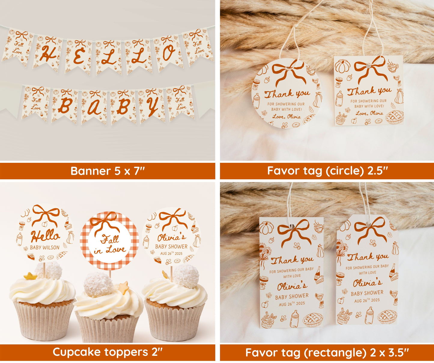 Fall in Love Baby Shower Bundle, Hand Drawn Little Pumpkin Baby Shower Invitation & Games, A Little Pumpkin is on the Way, Editable Template