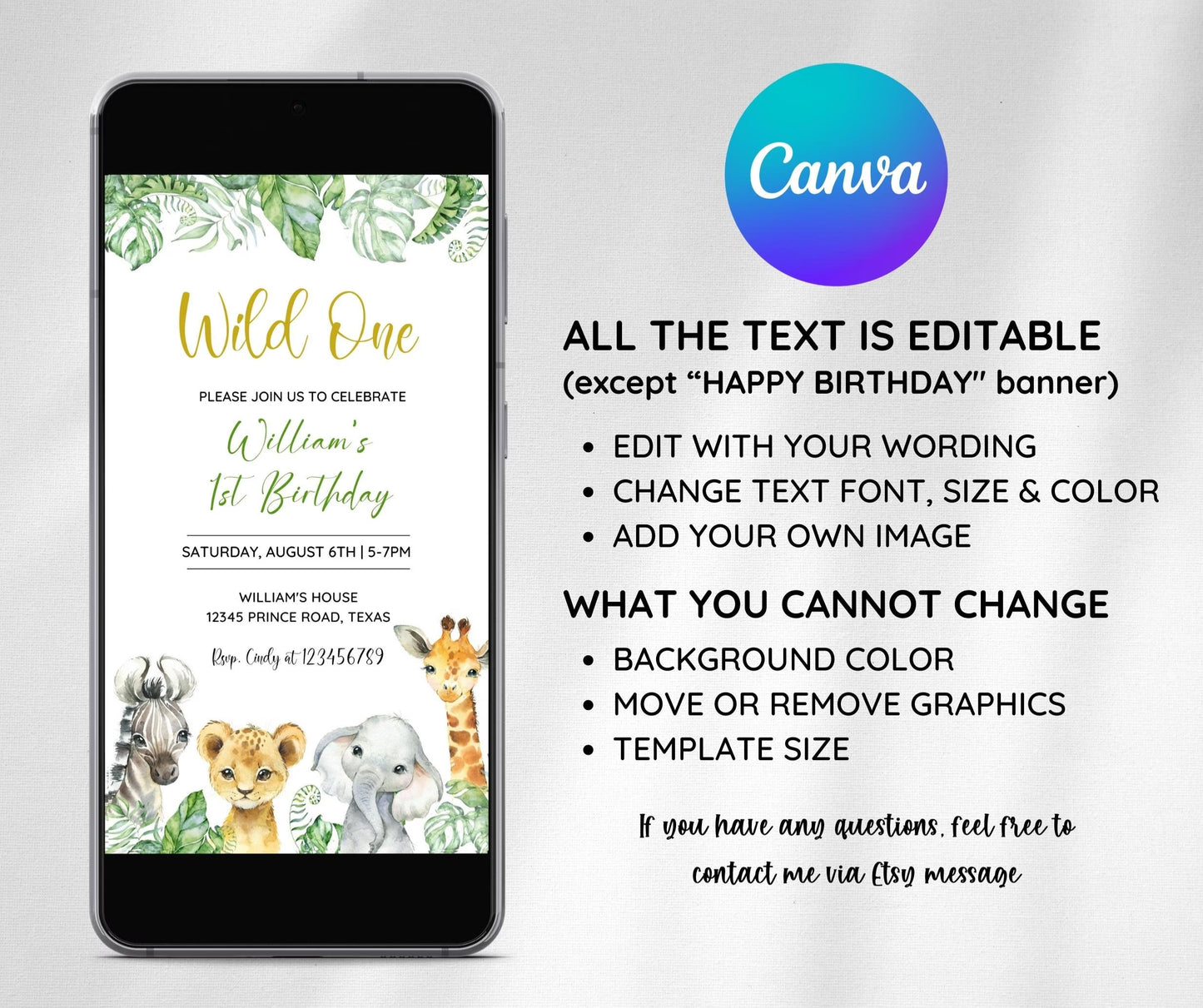 Wild One 1st Birthday Bundle, Safari Wild One Birthday Bundle, Wild One Invitation Bundle, Instant Download, Birthday Boy Milestone Welcome