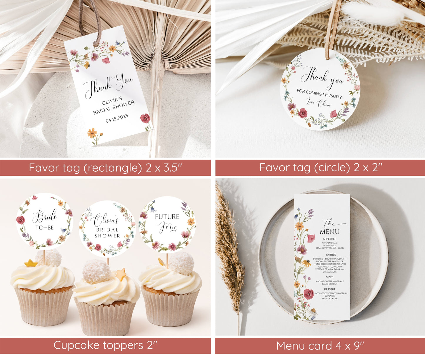 Wildflower Bridal Shower Invitation Template | Love in Bloom Bridal Shower Bundle | Editable Canva Invitation, Games & Decor | Instant Download