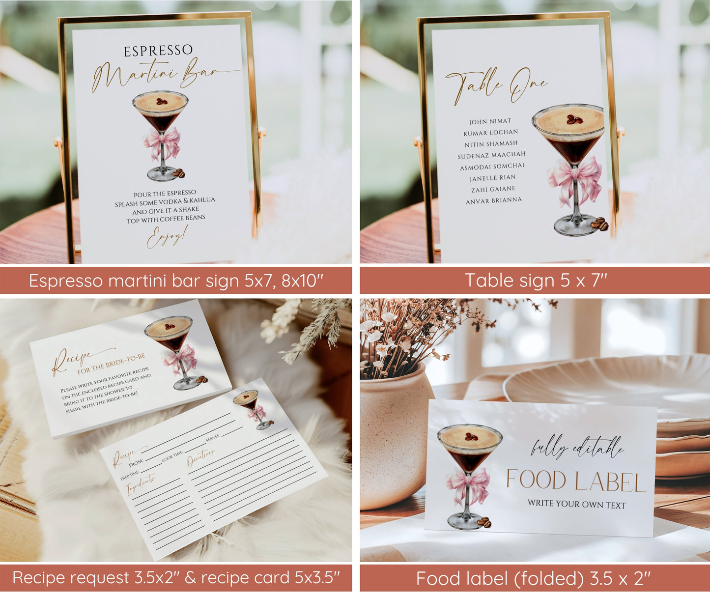 Love Is Brewing Bridal Shower Bundle, Espresso Martini Invitation & Games, Coffee Theme Bridal Shower, Editable Template, Instant Download