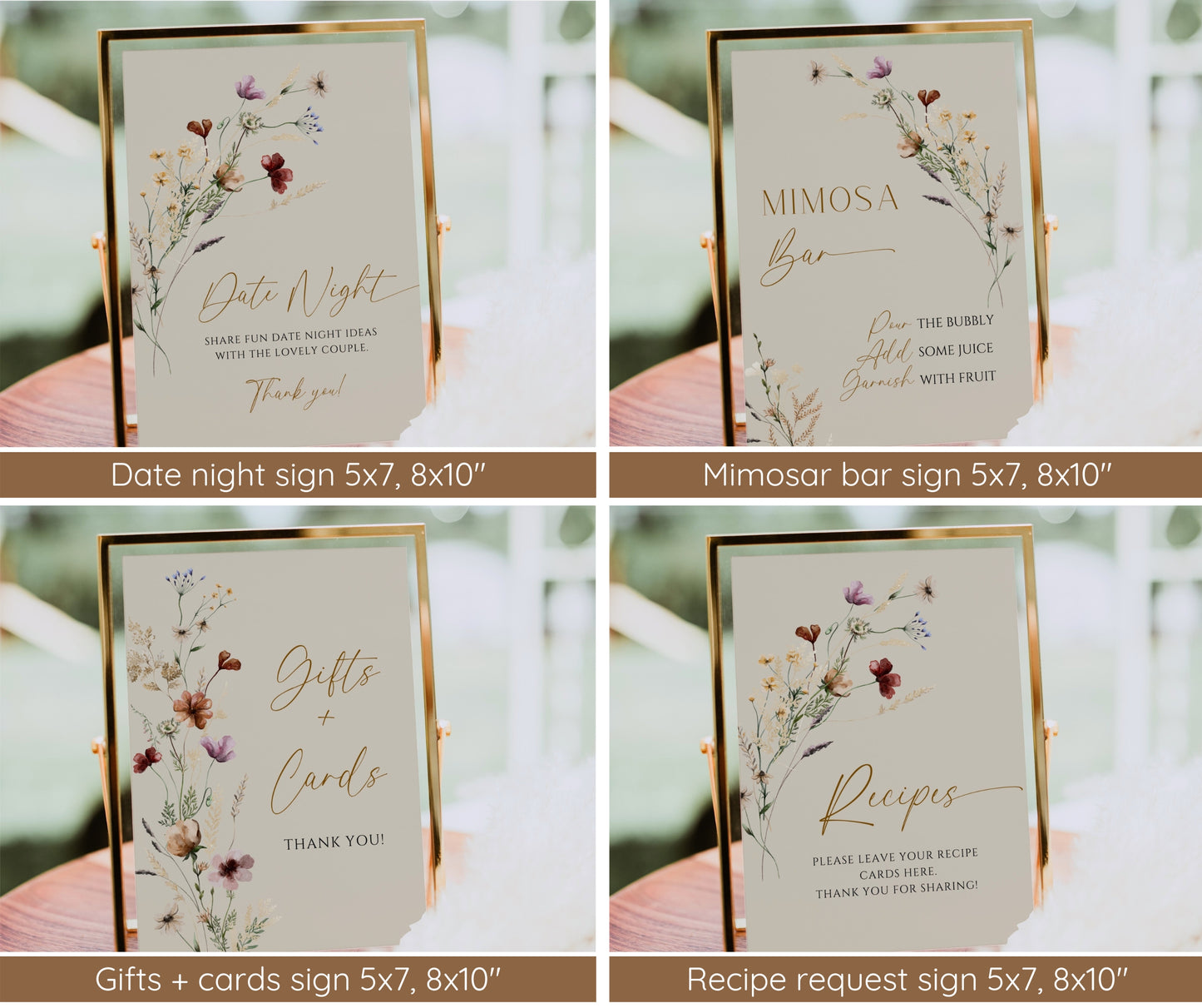 Fall in Love Bridal Shower Bundle, Autumn Wildflower Bridal Shower Invitation & Games Bundle, Boho Floral Wedding Shower, Editable Template