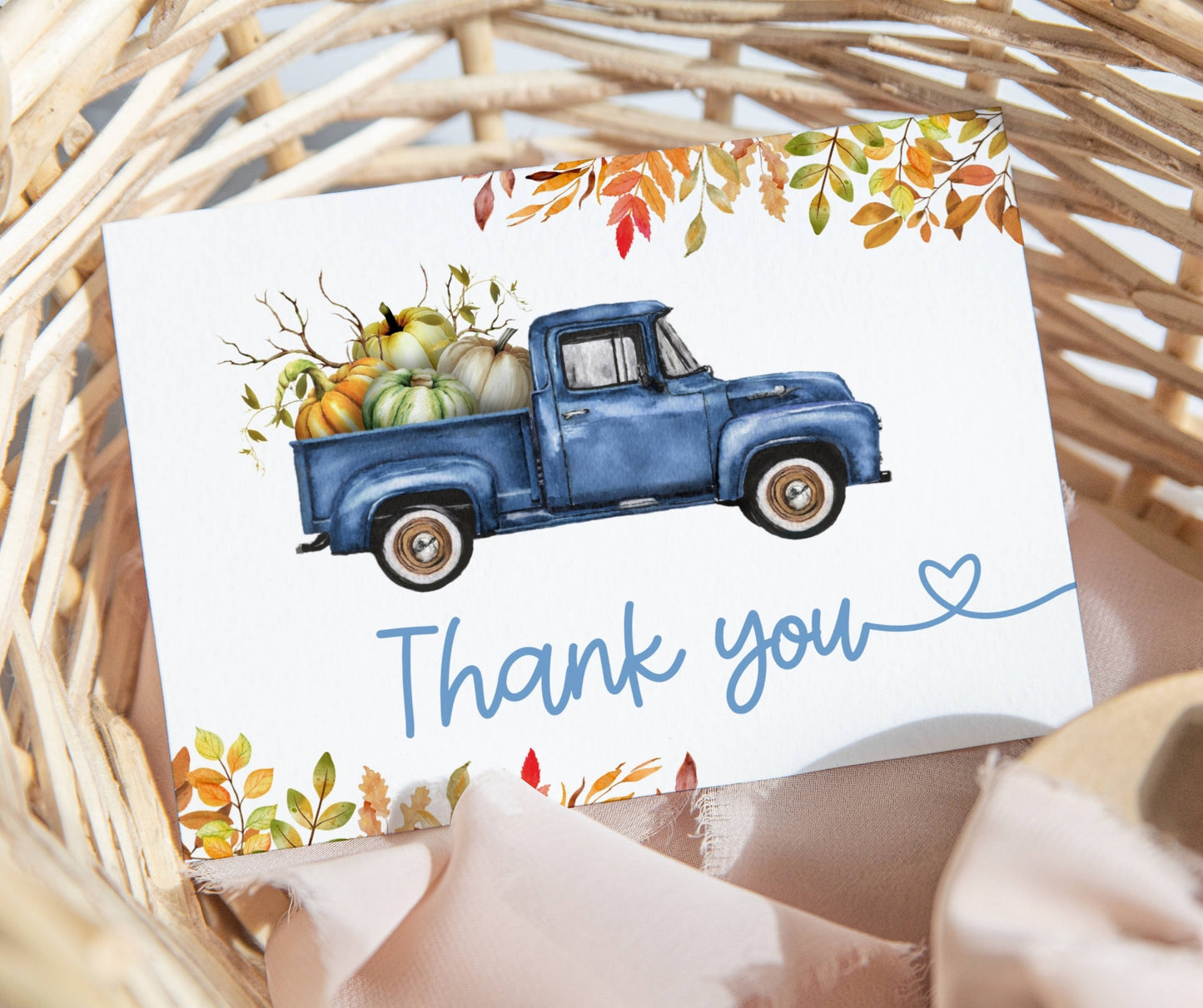 Little Pumpkin Baby Shower Bundle Boy, Blue Truck Fall Baby Shower Invitation & Games, Autumn Baby Sprinkle Decor, Editable Canva Template