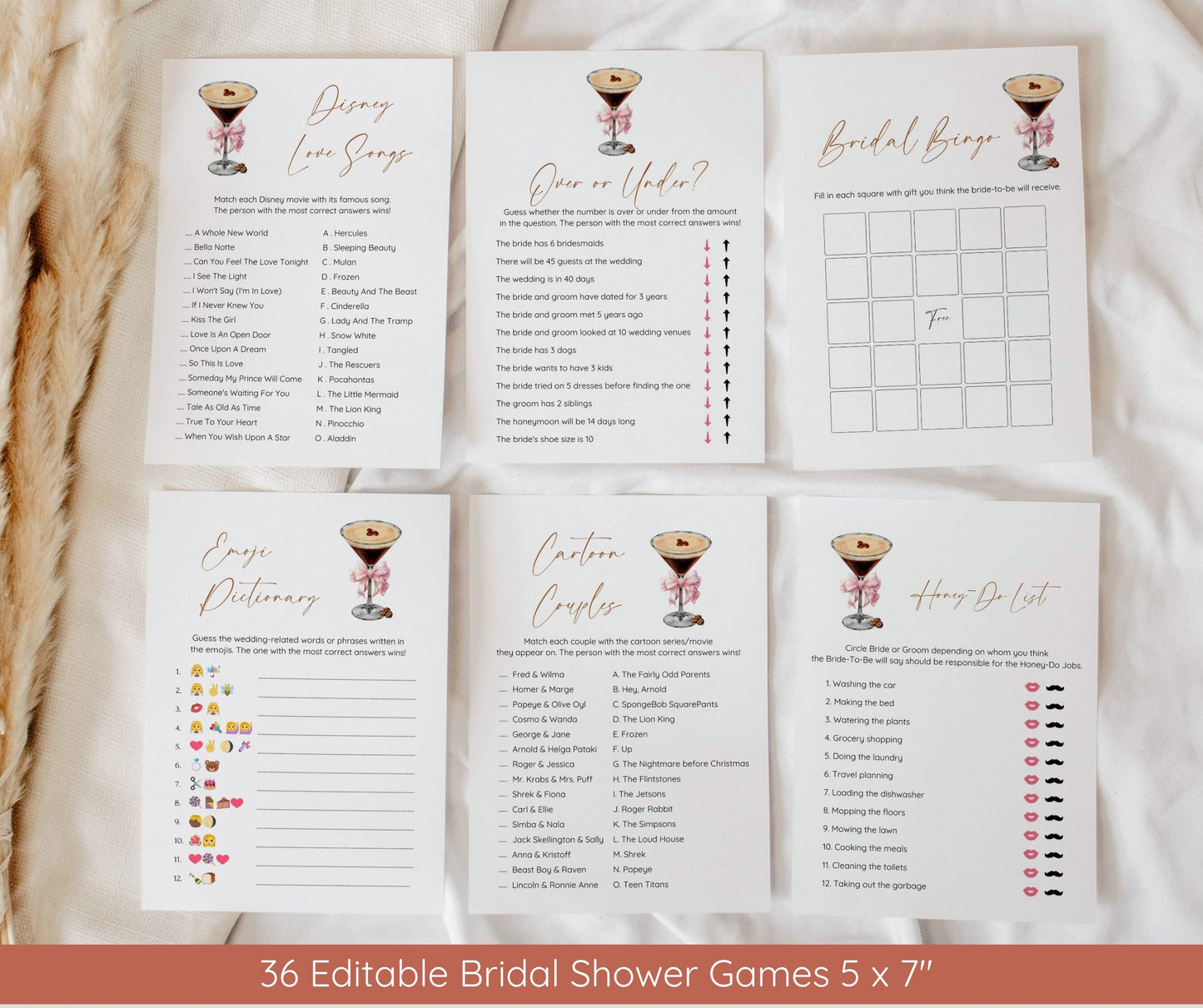 Love Is Brewing Bridal Shower Bundle, Espresso Martini Invitation & Games, Coffee Theme Bridal Shower, Editable Template, Instant Download