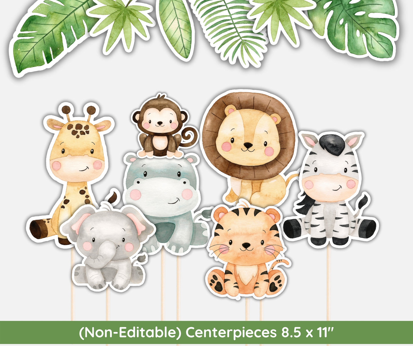 Safari 1st Birthday Bundle, Safari Wild One Birthday Bundle, Safari Animal Invitation Bundle, Editable, 1st Birthday Boy, Welcome, Milestone
