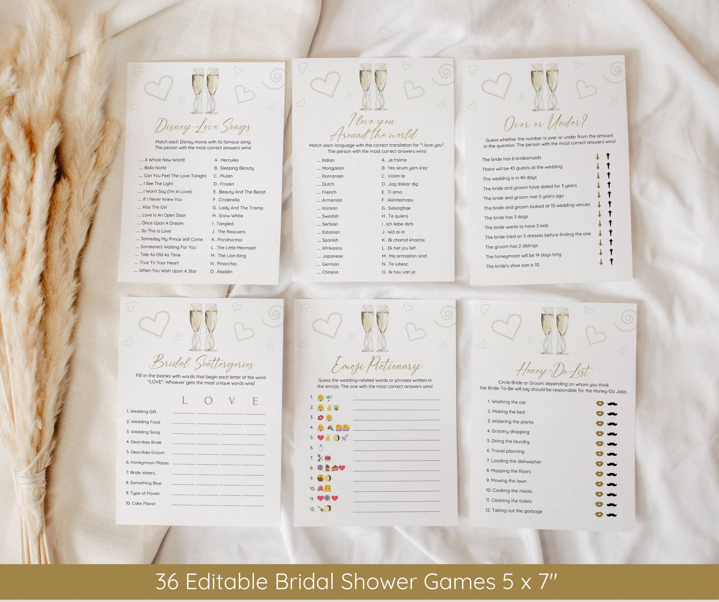 Pearls and Prosecco Bridal Shower Invitation Bundle, Minimalist Pearl Champagne Wedding Shower Invite Template, Welcome Sign, Games EDITABLE