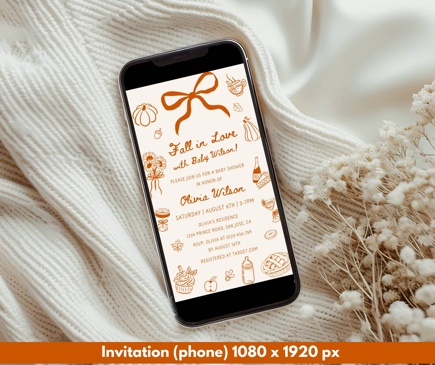 Fall in Love Baby Shower Bundle, Hand Drawn Little Pumpkin Baby Shower Invitation & Games, A Little Pumpkin is on the Way, Editable Template
