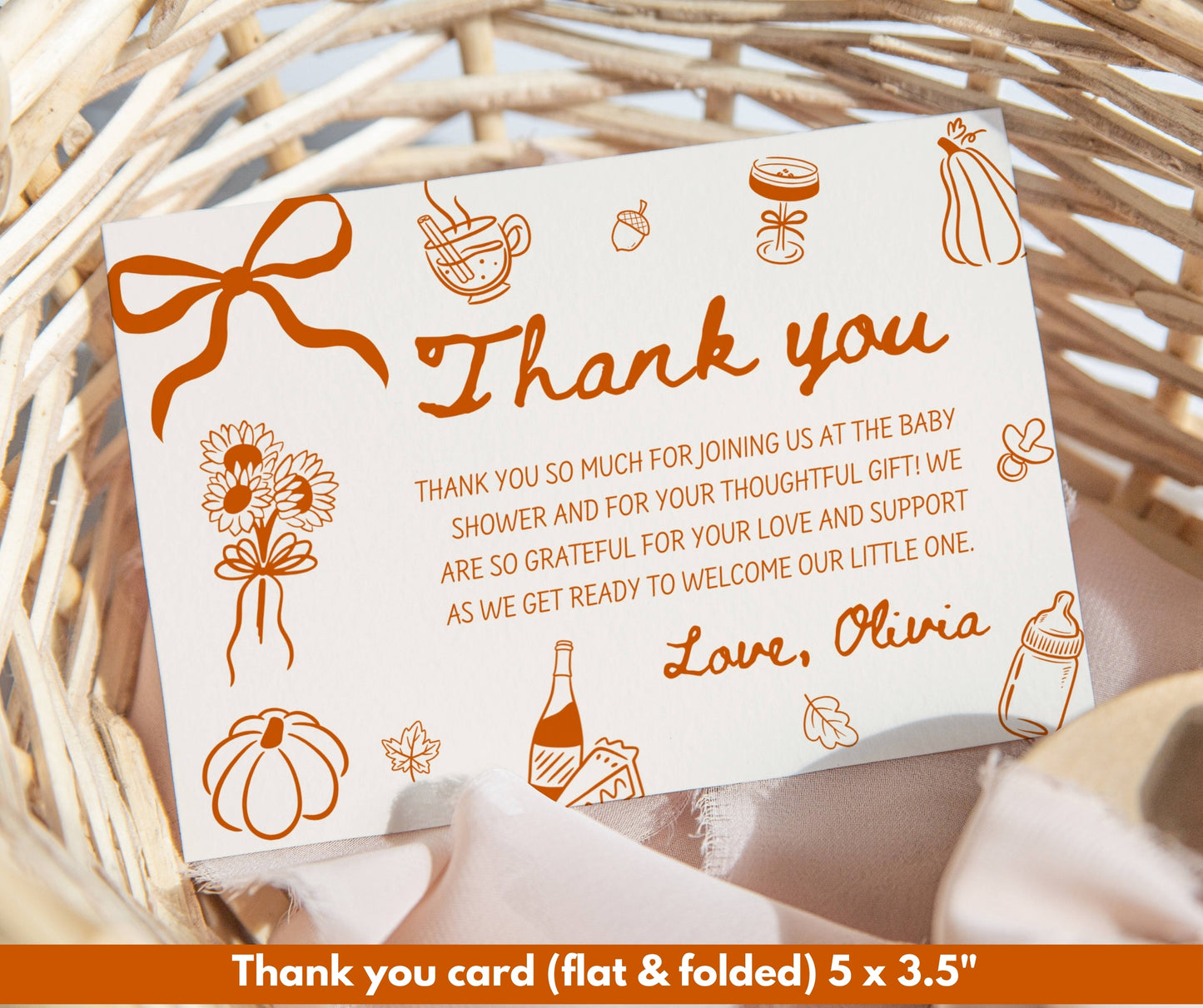 Fall in Love Baby Shower Bundle, Hand Drawn Little Pumpkin Baby Shower Invitation & Games, A Little Pumpkin is on the Way, Editable Template