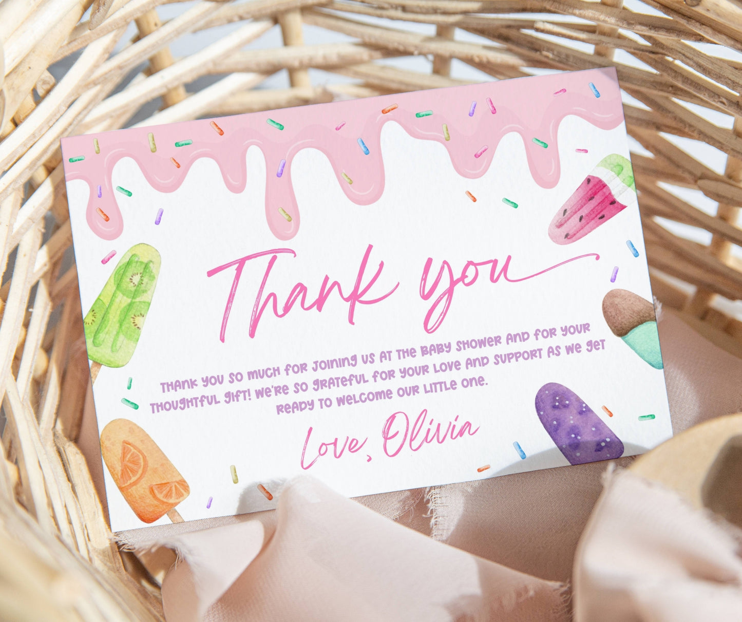 Popsicle Baby Shower Invitation Bundle, She's Ready to Pop Invite & Games, Ice Cream Baby Shower Girl, Editable Canva Template, Printable