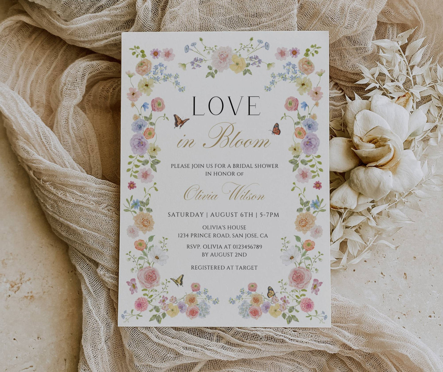Love In Bloom Bridal Shower Bundle, Floral Garden Party Invitation & Games Set, Spring Summer Wedding Shower Decor, Editable Template