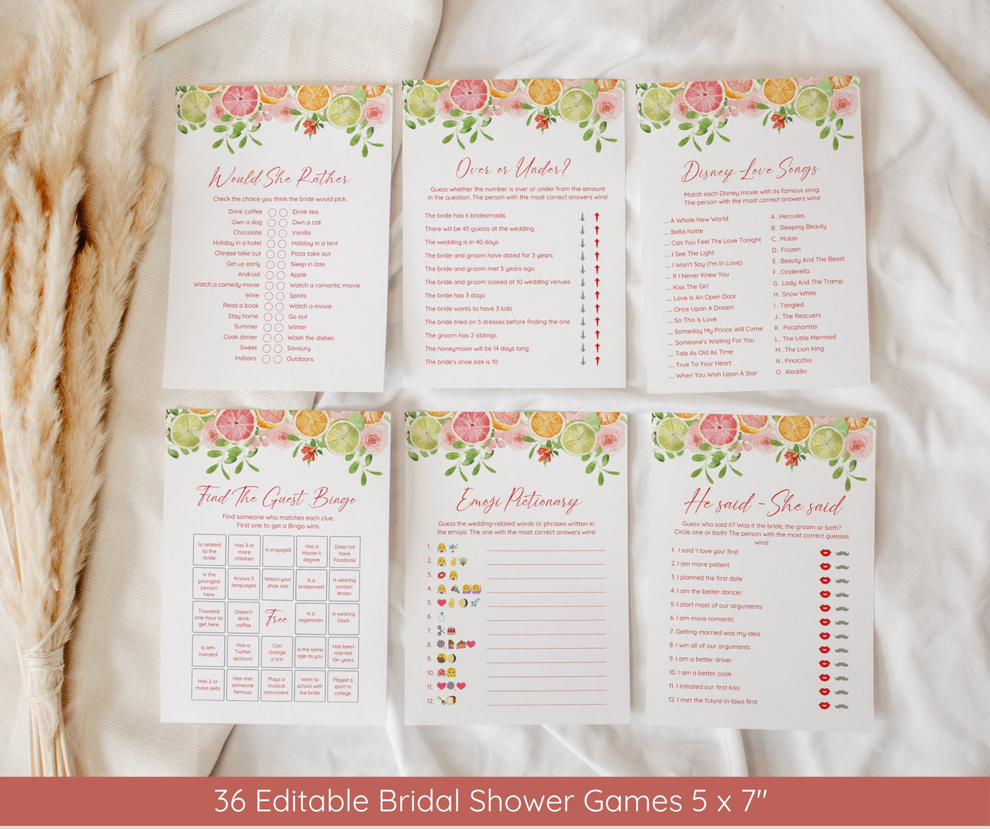Citrus Bridal Shower Invitation Bundle | She Found Her Main Squeeze | Orange Floral Summer Bridal Brunch Template | Editable Canva Instant Download